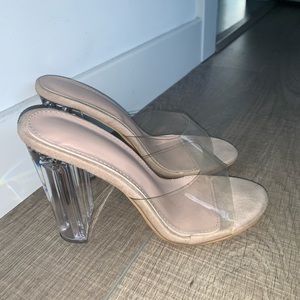 Nude sandals heels